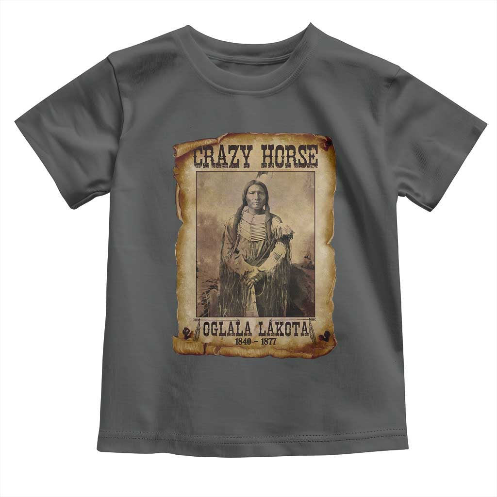 Crazy Horse Toddler T Shirt Legendary Oglala Sioux Lakota Leader Native American Indian TS10 Dark Heather Print Your Wear