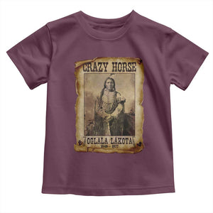 Crazy Horse Toddler T Shirt Legendary Oglala Sioux Lakota Leader Native American Indian TS10 Maroon Print Your Wear