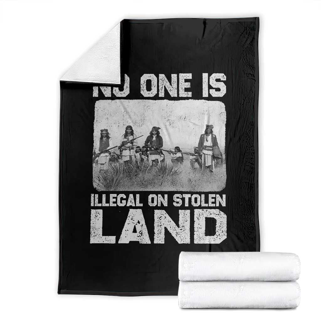 No One Is Illegal On Stolen Land Throw Blanket Native Tribe Indigenous People TS10 Black Print Your Wear