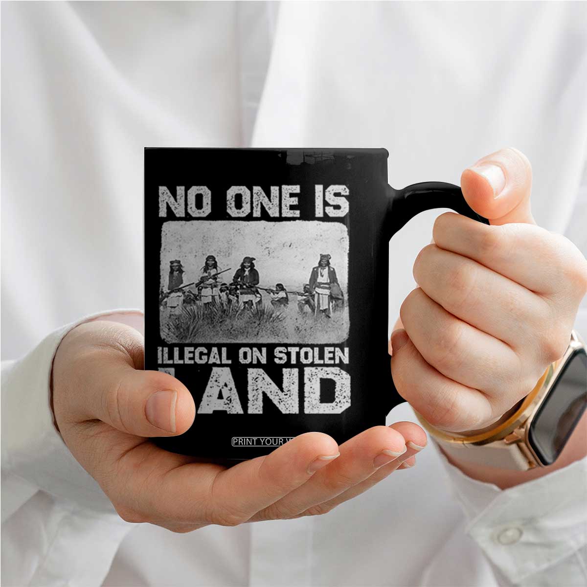 No One Is Illegal On Stolen Land Coffee Mug Native Tribe Indigenous People TS10 Print Your Wear