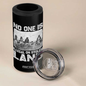 No One Is Illegal On Stolen Land 4 in 1 Can Cooler Tumbler Native Tribe Indigenous People TS10 Print Your Wear