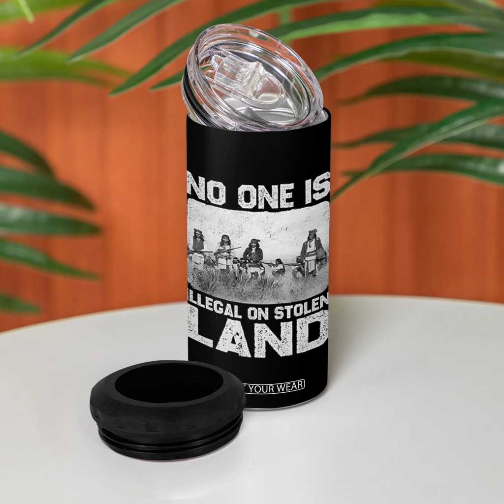 No One Is Illegal On Stolen Land 4 in 1 Can Cooler Tumbler Native Tribe Indigenous People TS10 Print Your Wear