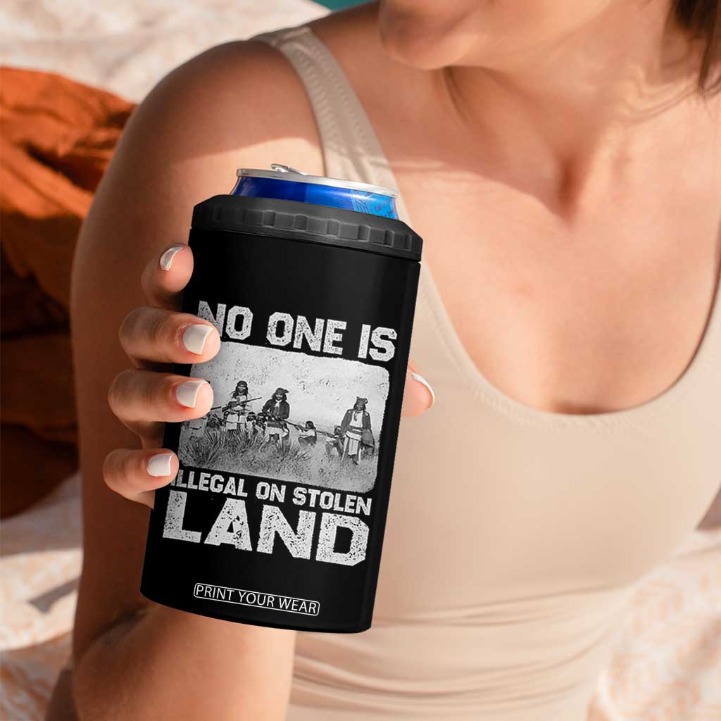 No One Is Illegal On Stolen Land 4 in 1 Can Cooler Tumbler Native Tribe Indigenous People TS10 Print Your Wear