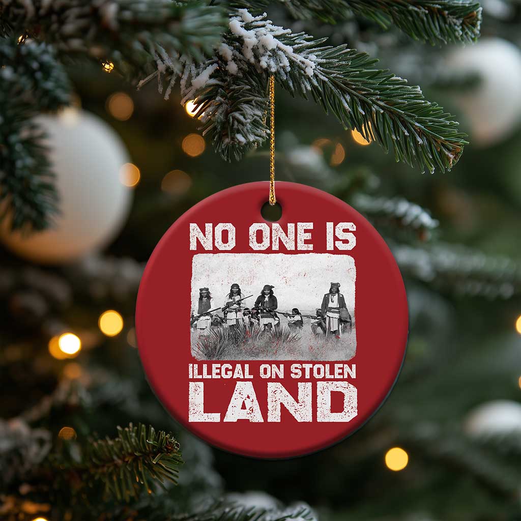 No One Is Illegal On Stolen Land Christmas Ornament Native Tribe Indigenous People TS10 Print Your Wear