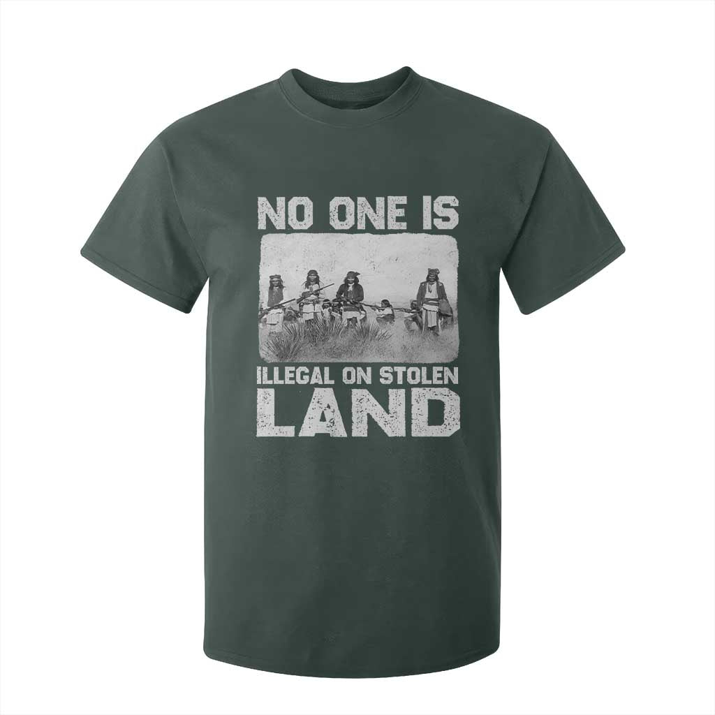 No One Is Illegal On Stolen Land T Shirt For Kid Native Tribe Indigenous People TS10 Dark Forest Green Print Your Wear