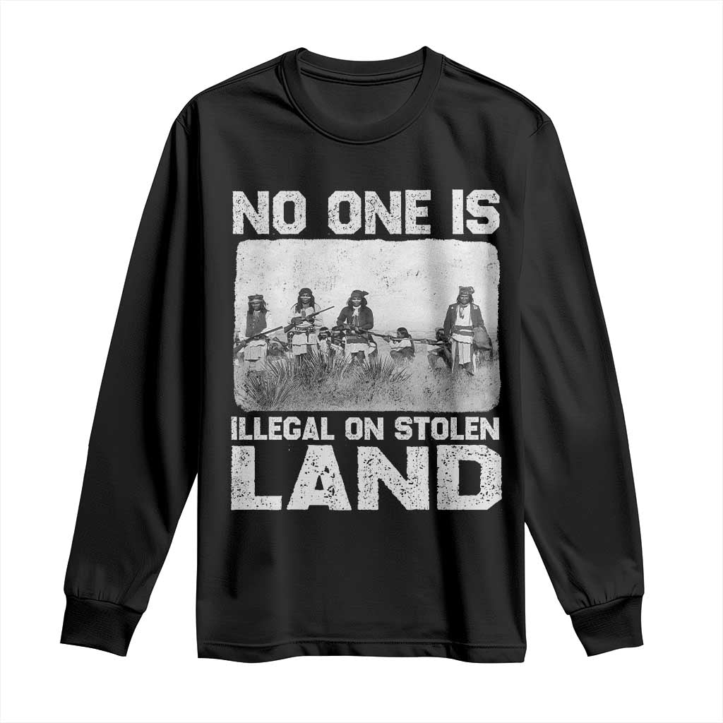 No One Is Illegal On Stolen Land Long Sleeve Shirt Native Tribe Indigenous People TS10 Black Print Your Wear