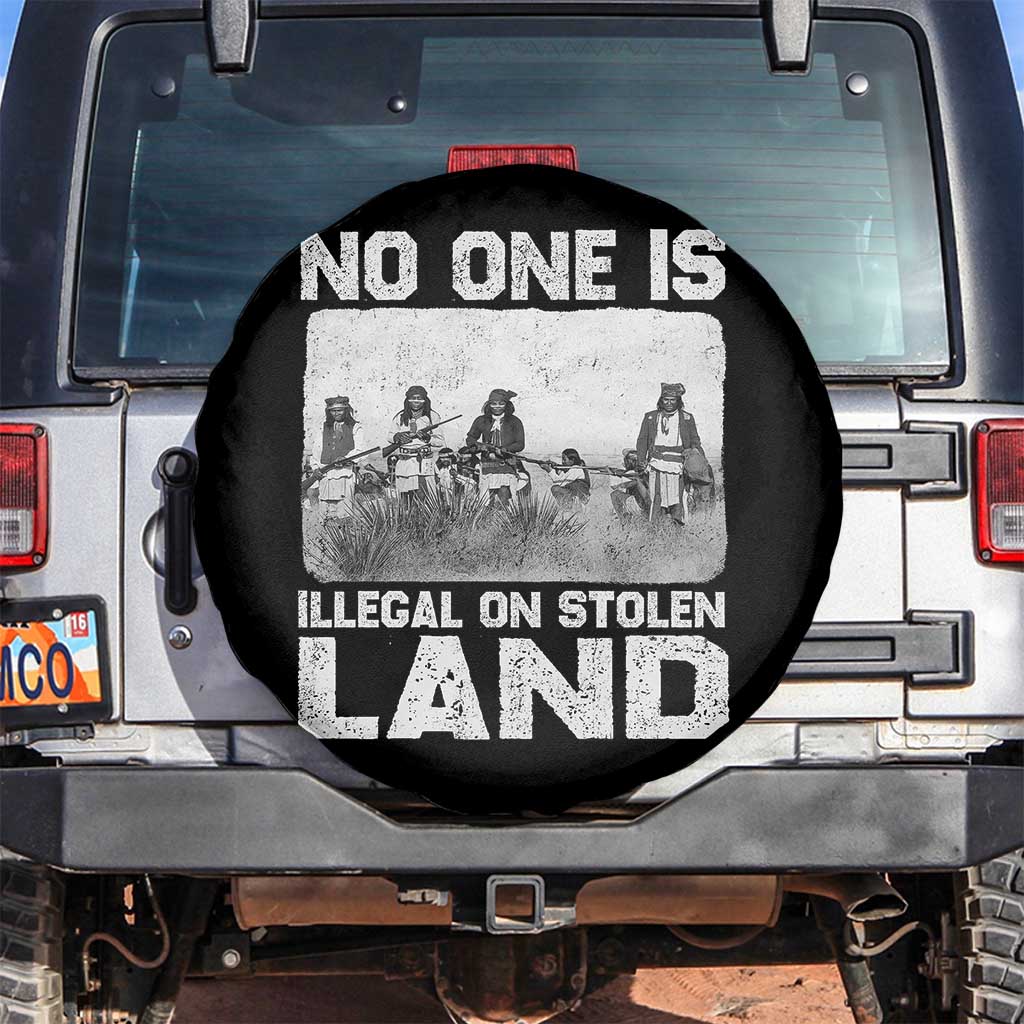 No One Is Illegal On Stolen Land Spare Tire Cover Native Tribe Indigenous People TS10 No hole Black Print Your Wear