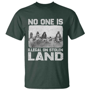 No One Is Illegal On Stolen Land T Shirt Native Tribe Indigenous People TS10 Dark Forest Green Print Your Wear