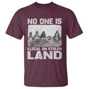No One Is Illegal On Stolen Land T Shirt Native Tribe Indigenous People TS10 Maroon Print Your Wear