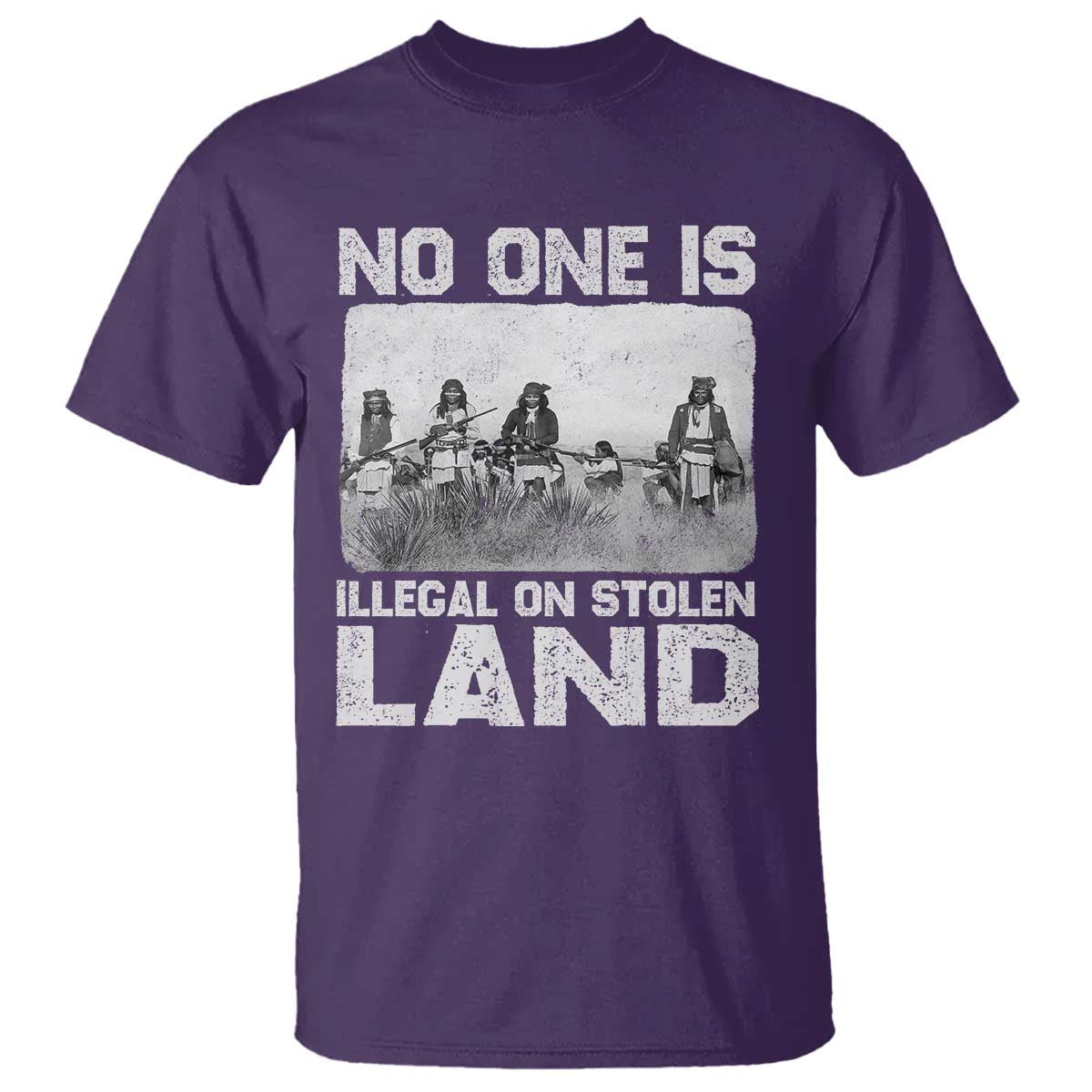 No One Is Illegal On Stolen Land T Shirt Native Tribe Indigenous People TS10 Purple Print Your Wear