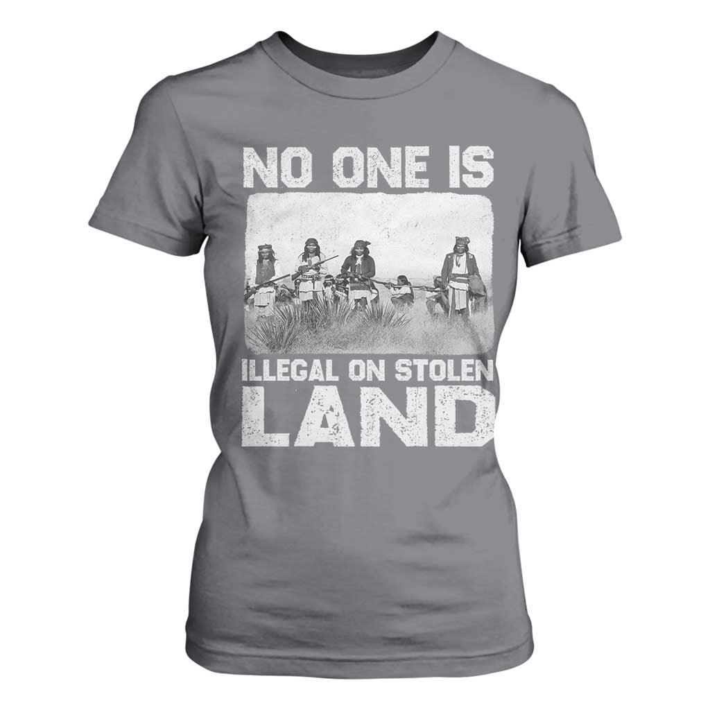 No One Is Illegal On Stolen Land T Shirt For Women Native Tribe Indigenous People TS10 Charcoal Print Your Wear