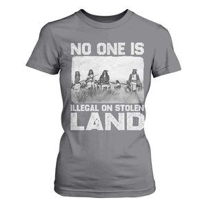 No One Is Illegal On Stolen Land T Shirt For Women Native Tribe Indigenous People TS10 Charcoal Print Your Wear