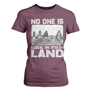 No One Is Illegal On Stolen Land T Shirt For Women Native Tribe Indigenous People TS10 Maroon Print Your Wear