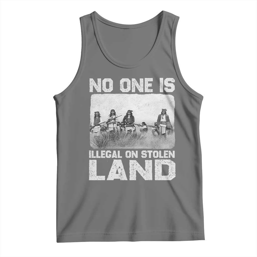 No One Is Illegal On Stolen Land Tank Top Native Tribe Indigenous People TS10 Black Heather Print Your Wear