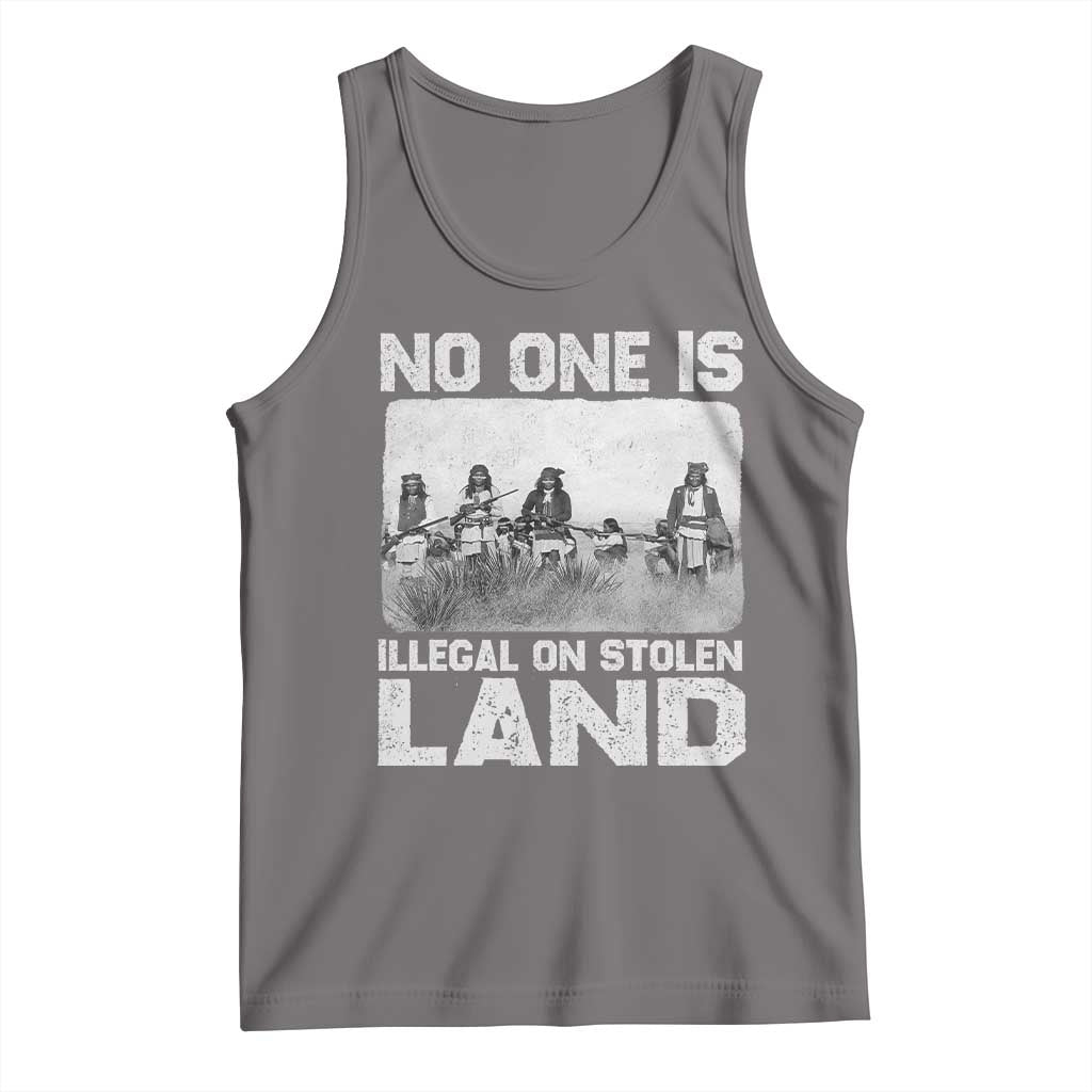 No One Is Illegal On Stolen Land Tank Top Native Tribe Indigenous People TS10 Deep Heather Print Your Wear