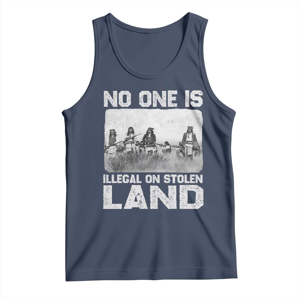 No One Is Illegal On Stolen Land Tank Top Native Tribe Indigenous People TS10 Navy Print Your Wear
