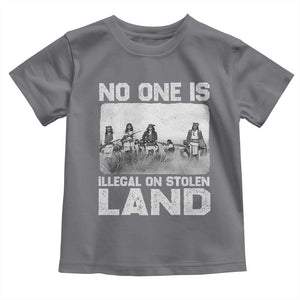 No One Is Illegal On Stolen Land Toddler T Shirt Native Tribe Indigenous People TS10 Charcoal Print Your Wear