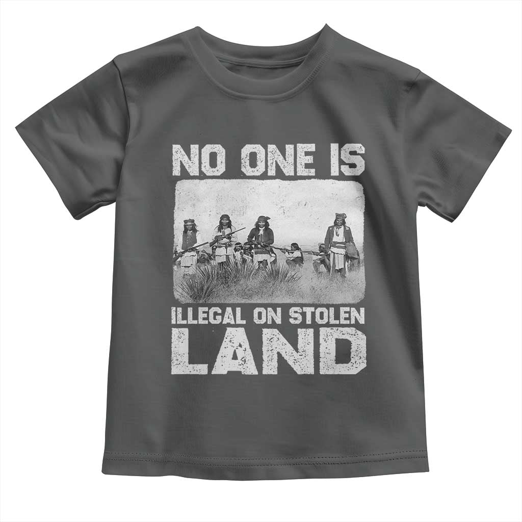No One Is Illegal On Stolen Land Toddler T Shirt Native Tribe Indigenous People TS10 Dark Heather Print Your Wear