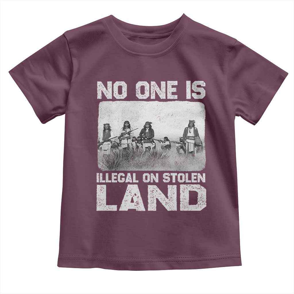 No One Is Illegal On Stolen Land Toddler T Shirt Native Tribe Indigenous People TS10 Maroon Print Your Wear