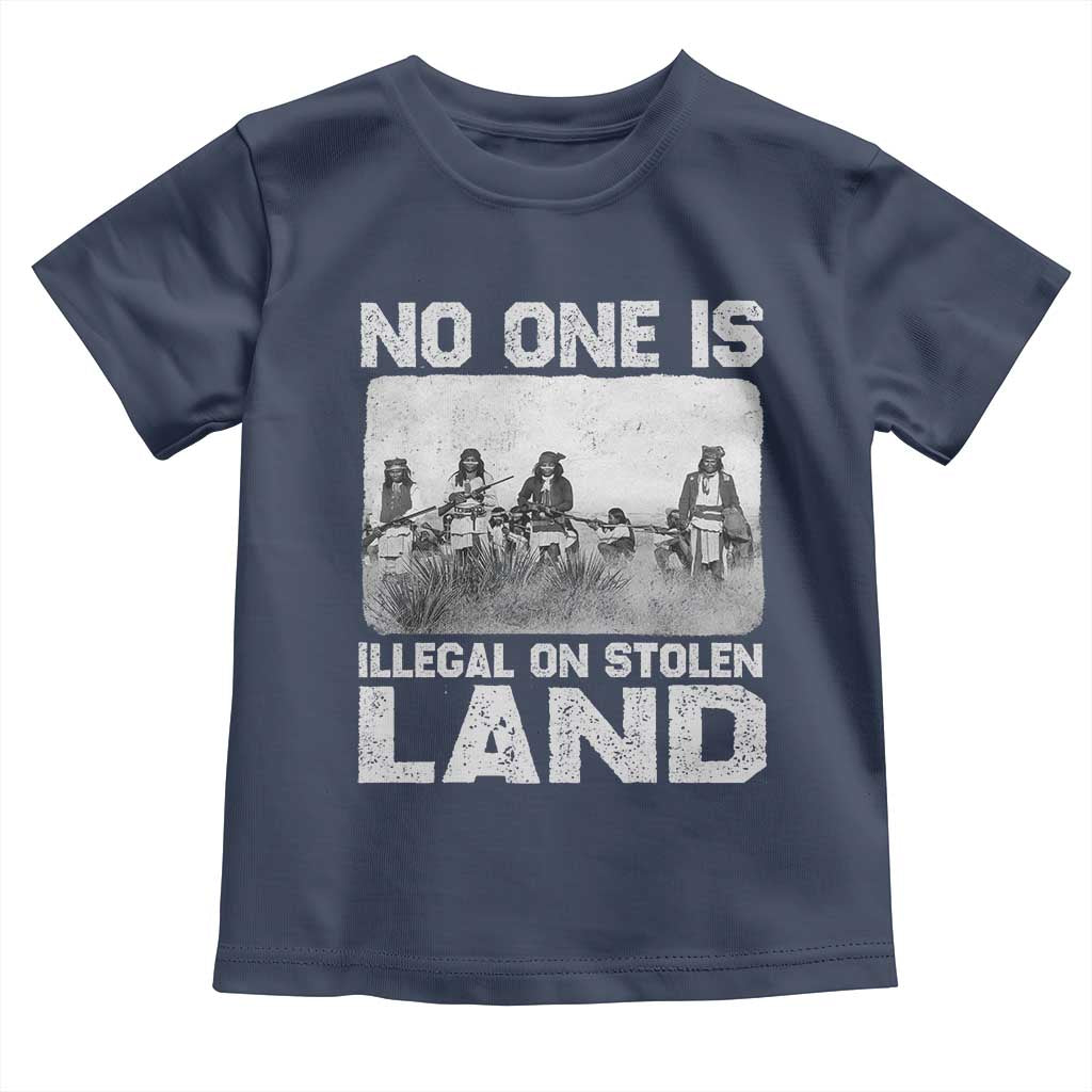 No One Is Illegal On Stolen Land Toddler T Shirt Native Tribe Indigenous People TS10 Navy Print Your Wear
