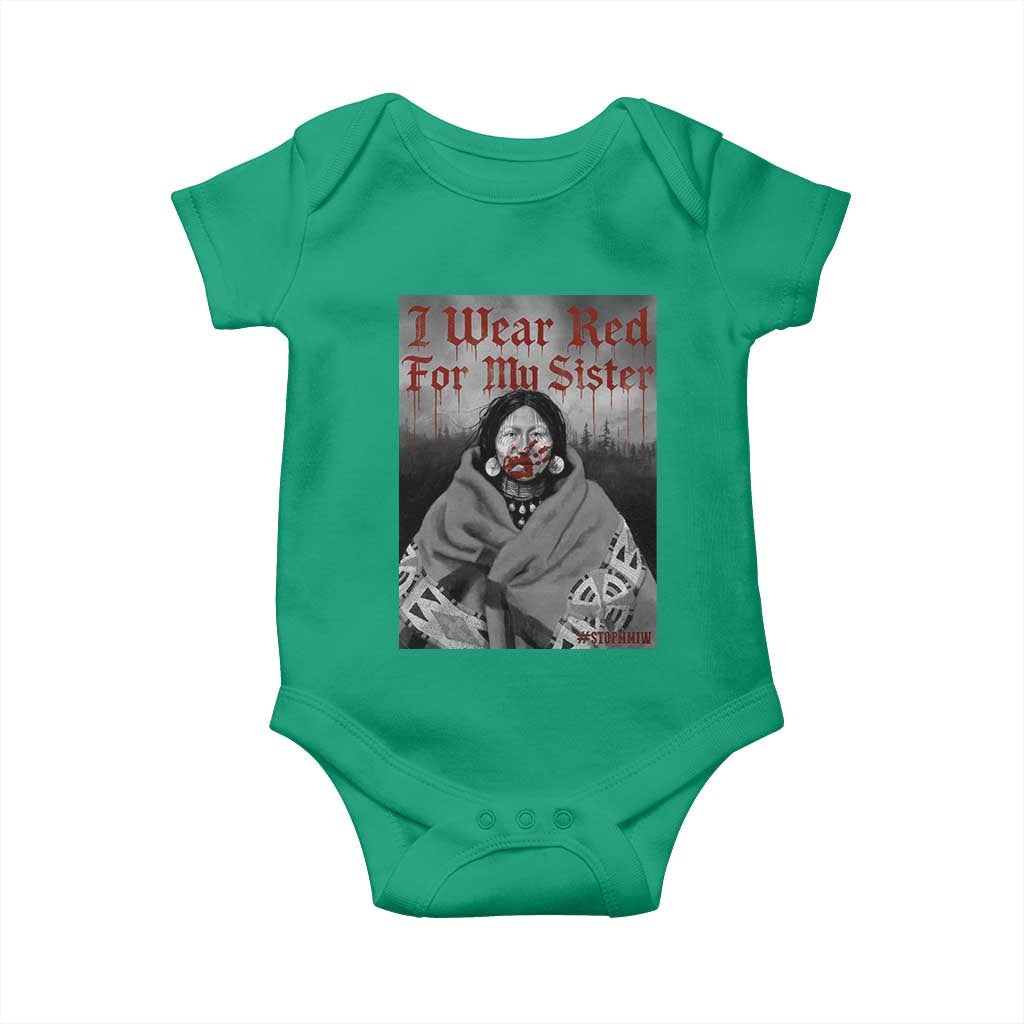 Stop MMIW Baby Onesie I Wear Red For My Sister Native American TS10 Irish Green Print Your Wear