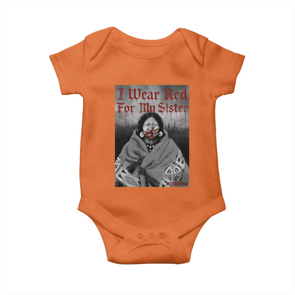 Stop MMIW Baby Onesie I Wear Red For My Sister Native American TS10 Orange Print Your Wear