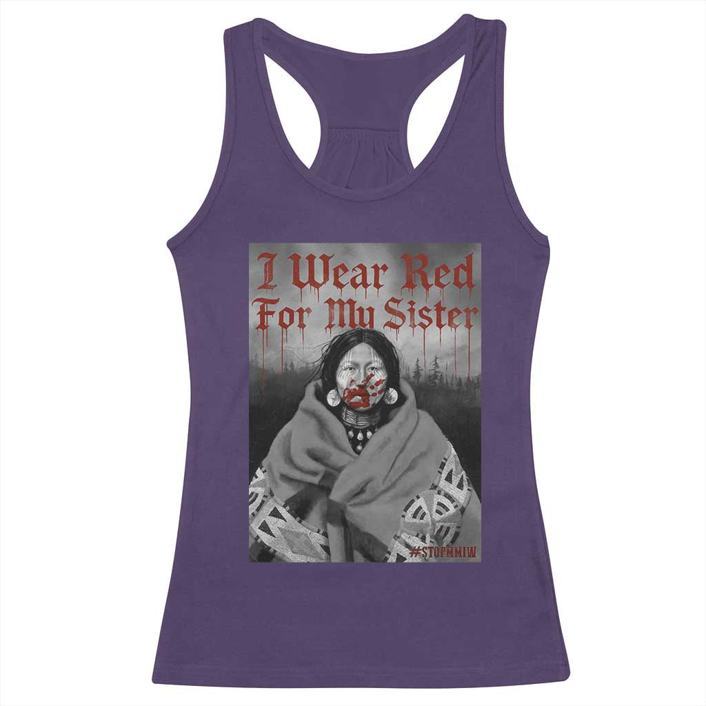 Stop MMIW Racerback Tank Top I Wear Red For My Sister Native American TS10 Purple Print Your Wear