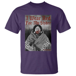 Stop MMIW T Shirt I Wear Red For My Sister Native American TS10 Purple Print Your Wear