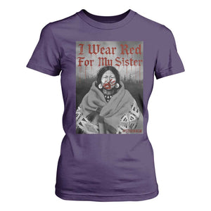 Stop MMIW T Shirt For Women I Wear Red For My Sister Native American TS10 Purple Print Your Wear
