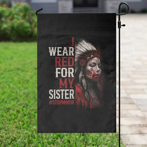 MMIW Garden Flag I Wear Red For My Sister Native American Stop MMIW TS10 Print Your Wear