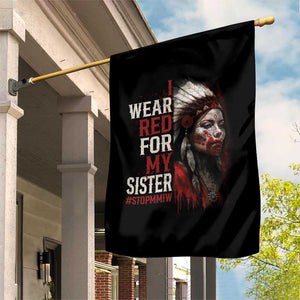 MMIW Garden Flag I Wear Red For My Sister Native American Stop MMIW TS10 Print Your Wear