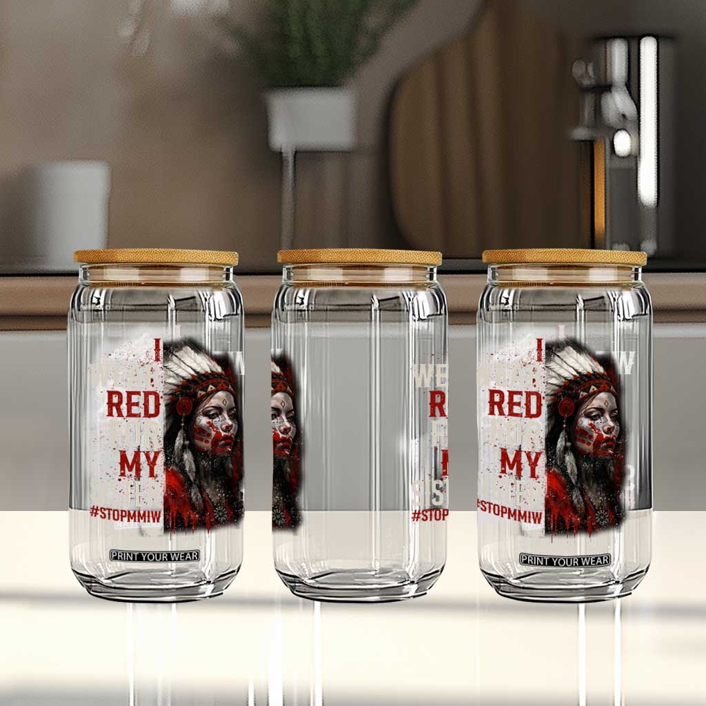 MMIW Glass Can I Wear Red For My Sister Native American Stop MMIW TS10 Print Your Wear