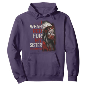 MMIW Hoodie I Wear Red For My Sister Native American Stop MMIW TS10 Purple Print Your Wear