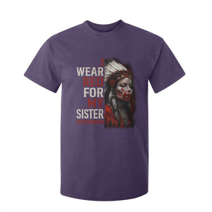 MMIW T Shirt For Kid I Wear Red For My Sister Native American Stop MMIW TS10 Purple Print Your Wear