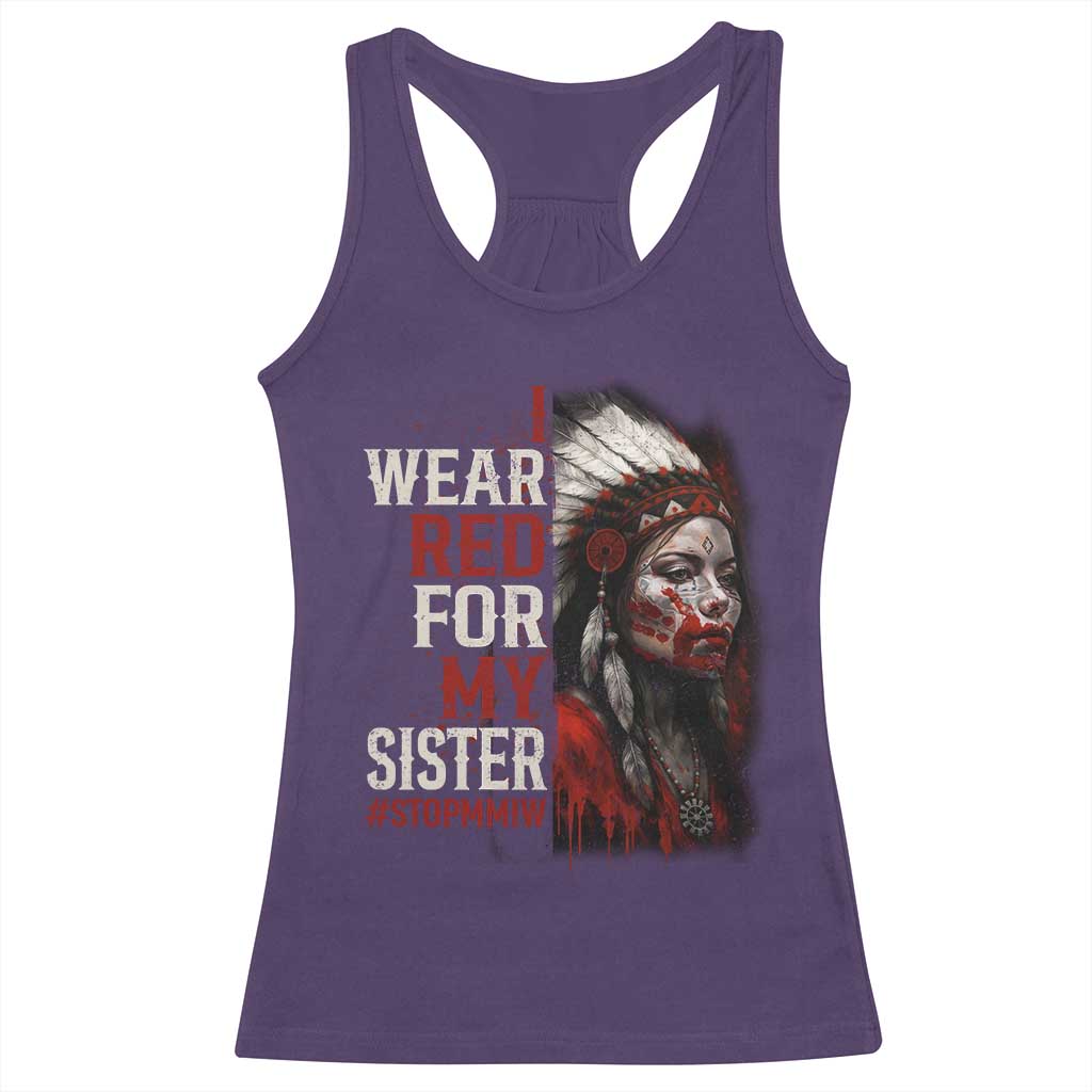 MMIW Racerback Tank Top I Wear Red For My Sister Native American Stop MMIW TS10 Purple Print Your Wear