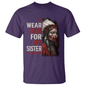 MMIW T Shirt I Wear Red For My Sister Native American Stop MMIW TS10 Purple Print Your Wear