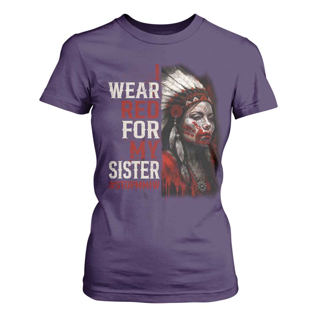 MMIW T Shirt For Women I Wear Red For My Sister Native American Stop MMIW TS10 Purple Print Your Wear