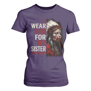 MMIW T Shirt For Women I Wear Red For My Sister Native American Stop MMIW TS10 Purple Print Your Wear