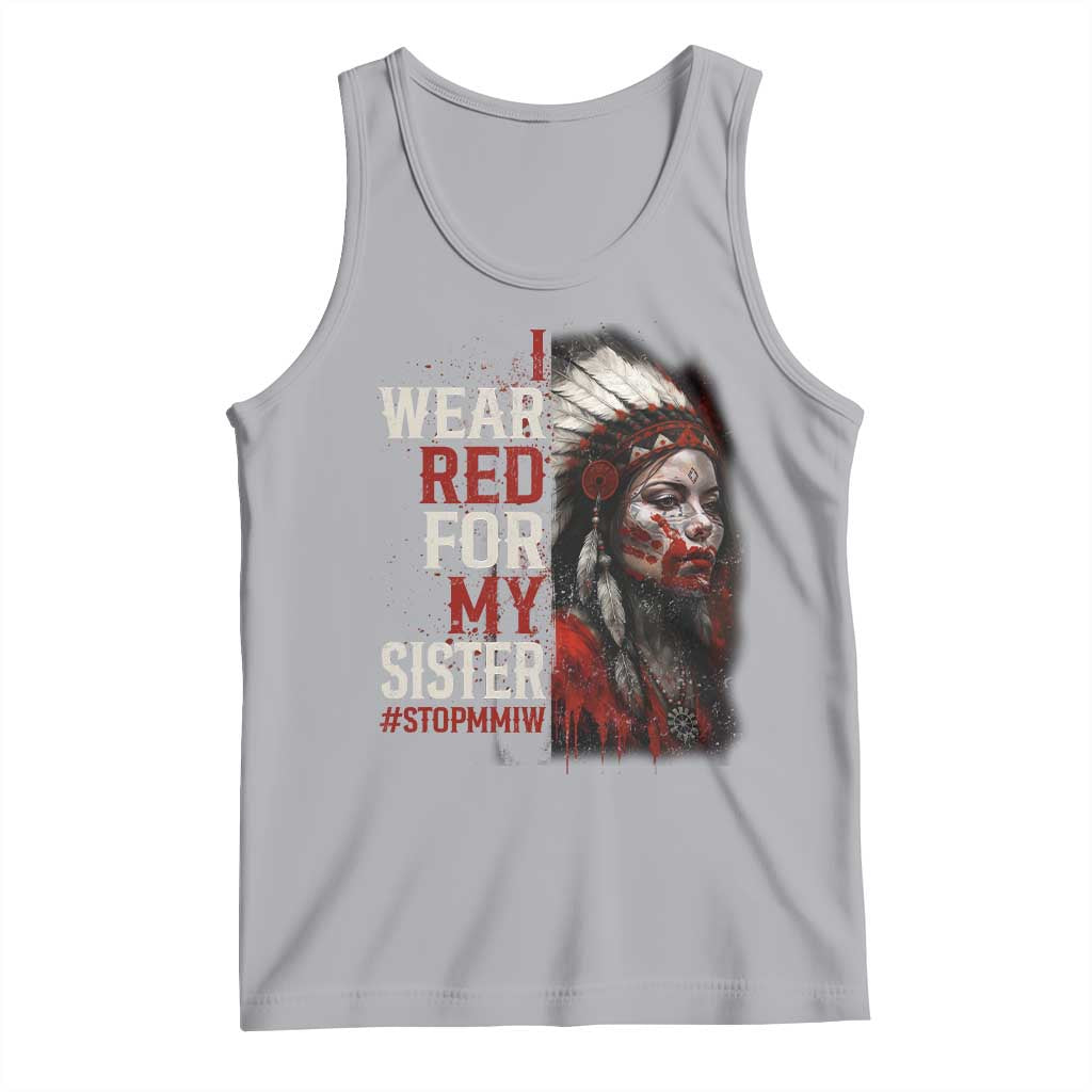 MMIW Tank Top I Wear Red For My Sister Native American Stop MMIW TS10 Athletic Heather Print Your Wear