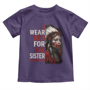 MMIW Toddler T Shirt I Wear Red For My Sister Native American Stop MMIW TS10 Purple Print Your Wear