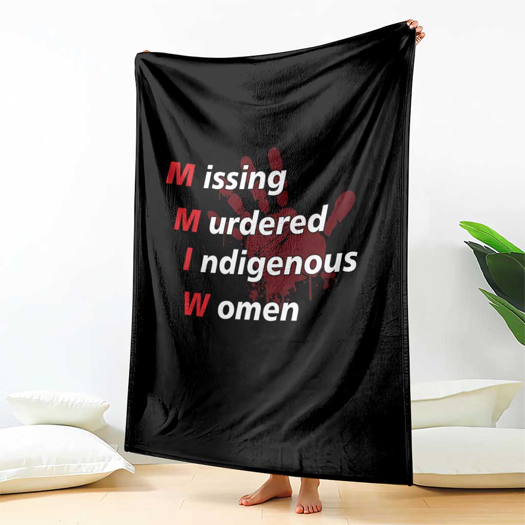 MMIW Throw Blanket Missing Murdered Indigenous Women Red Hand TS10 Print Your Wear