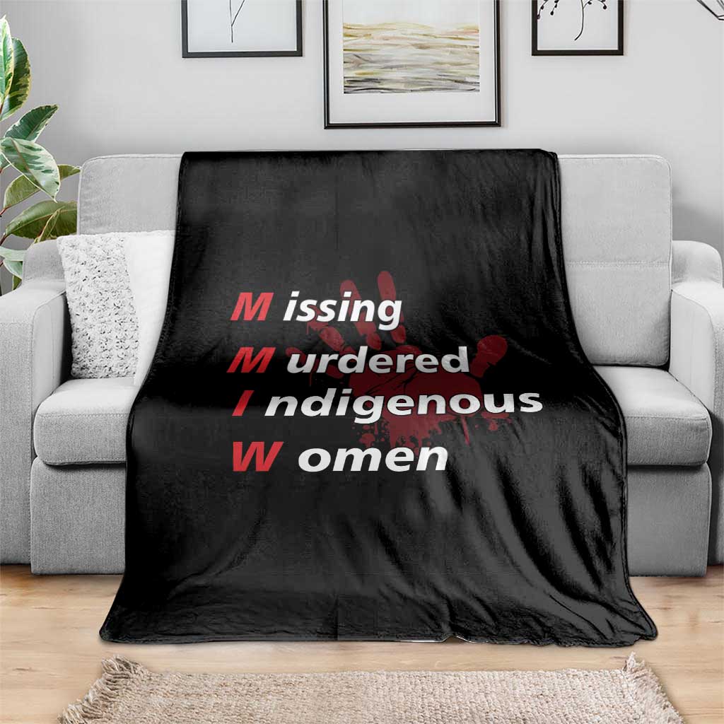 MMIW Throw Blanket Missing Murdered Indigenous Women Red Hand TS10 Print Your Wear