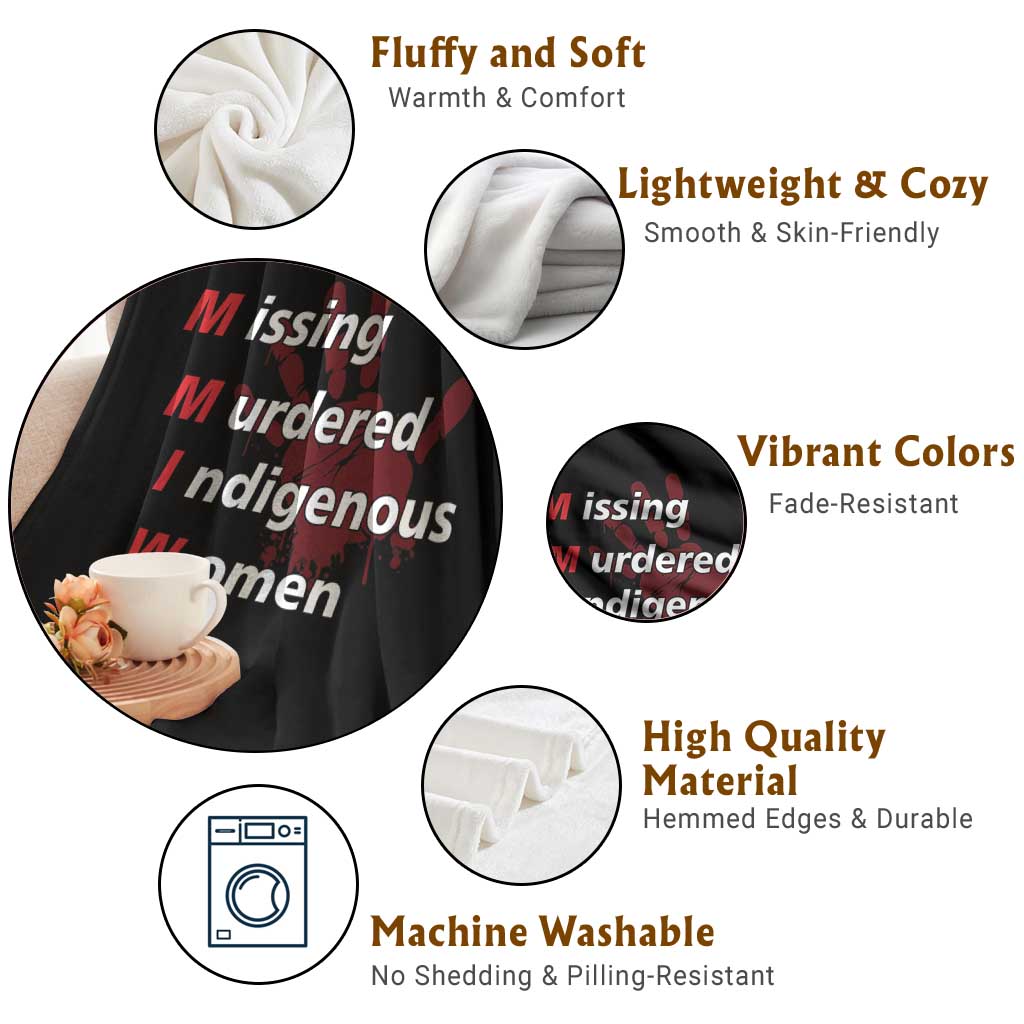 MMIW Throw Blanket Missing Murdered Indigenous Women Red Hand TS10 Print Your Wear