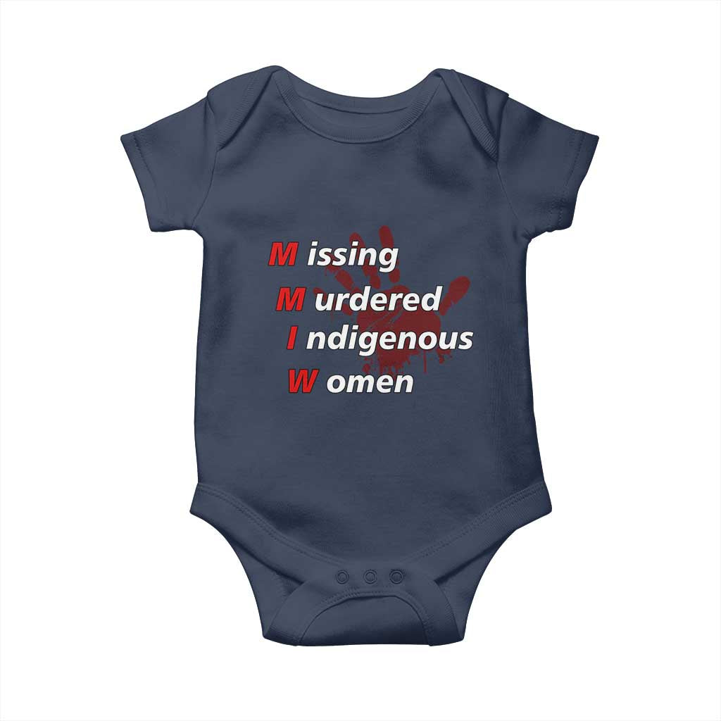 MMIW Baby Onesie Missing Murdered Indigenous Women Red Hand TS10 Navy Print Your Wear