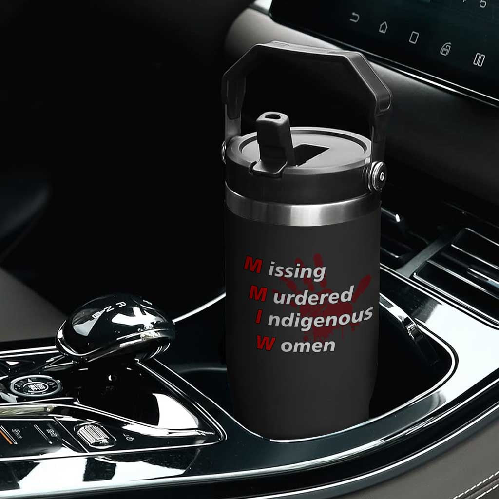 MMIW Flip Straw Tumbler Missing Murdered Indigenous Women Red Hand TS10 Print Your Wear