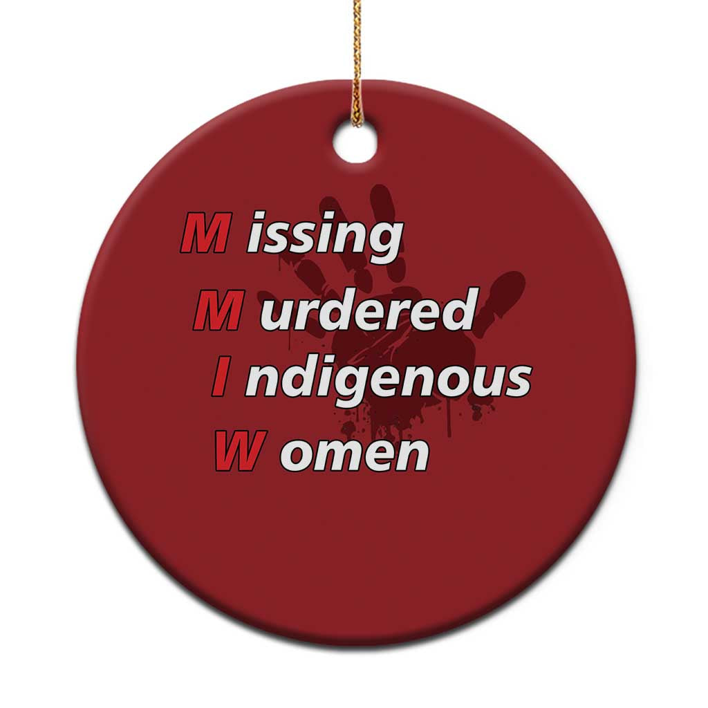 MMIW Christmas Ornament Missing Murdered Indigenous Women Red Hand TS10 Print Your Wear