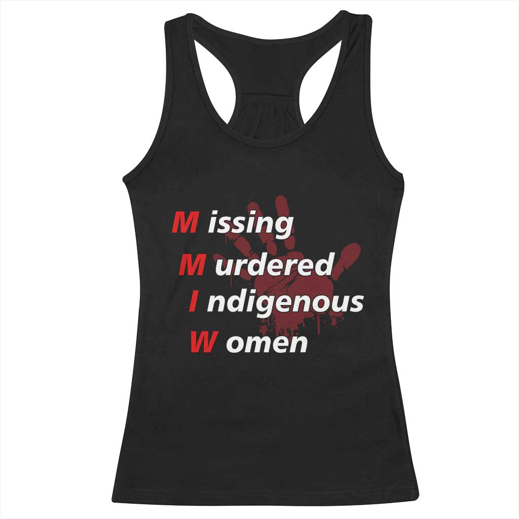 MMIW Racerback Tank Top Missing Murdered Indigenous Women Red Hand TS10 Black Print Your Wear