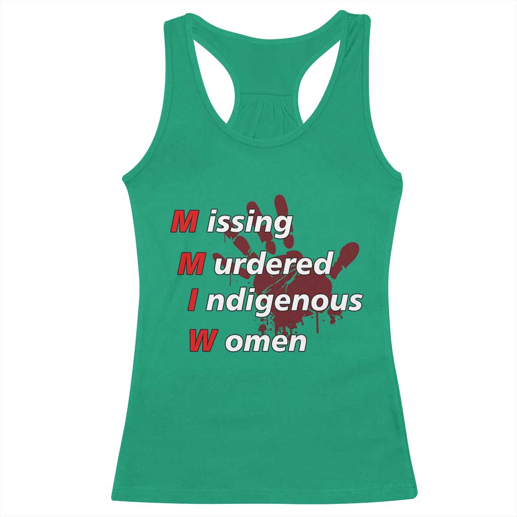 MMIW Racerback Tank Top Missing Murdered Indigenous Women Red Hand TS10 Irish Green Print Your Wear