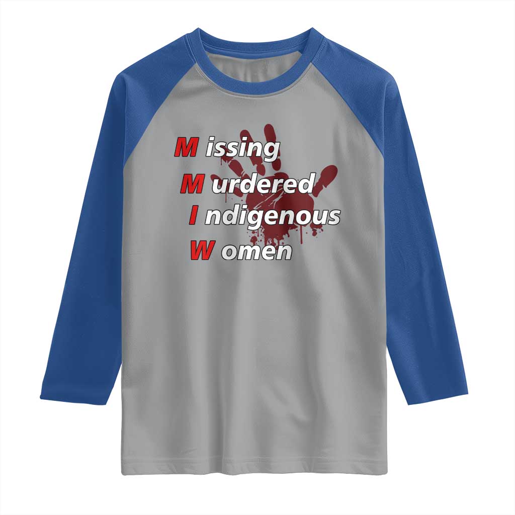 MMIW Raglan Shirt Missing Murdered Indigenous Women Red Hand TS10 Sport Gray Royal Print Your Wear