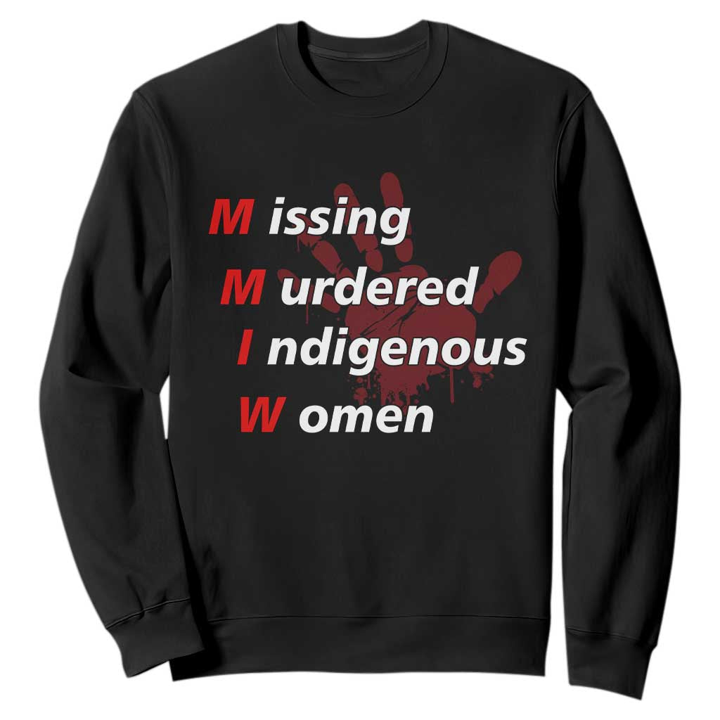 MMIW Sweatshirt Missing Murdered Indigenous Women Red Hand TS10 Black Print Your Wear